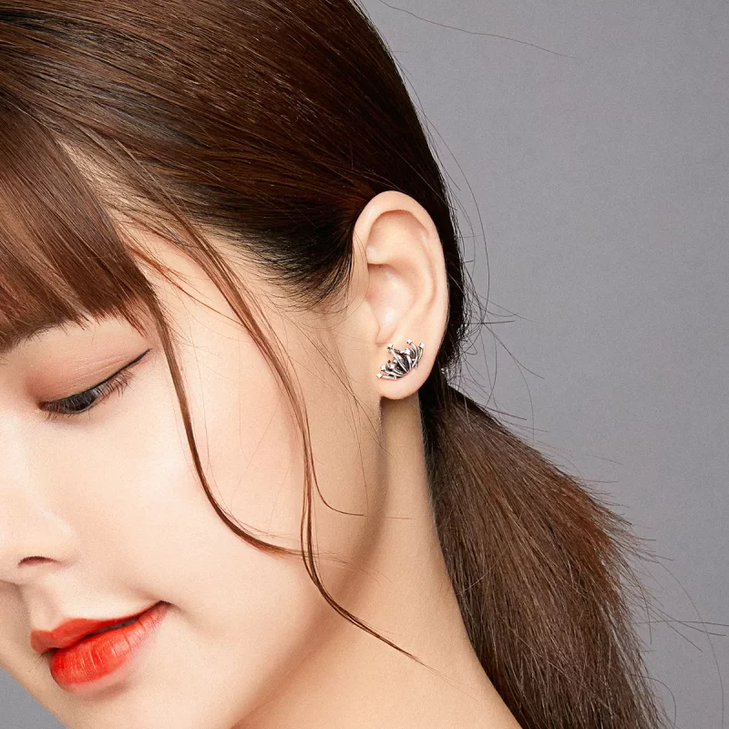 (imagen para) Pendientes de botón estilo Pandora con Lycoris radiata - SCE940 - Ver 5
