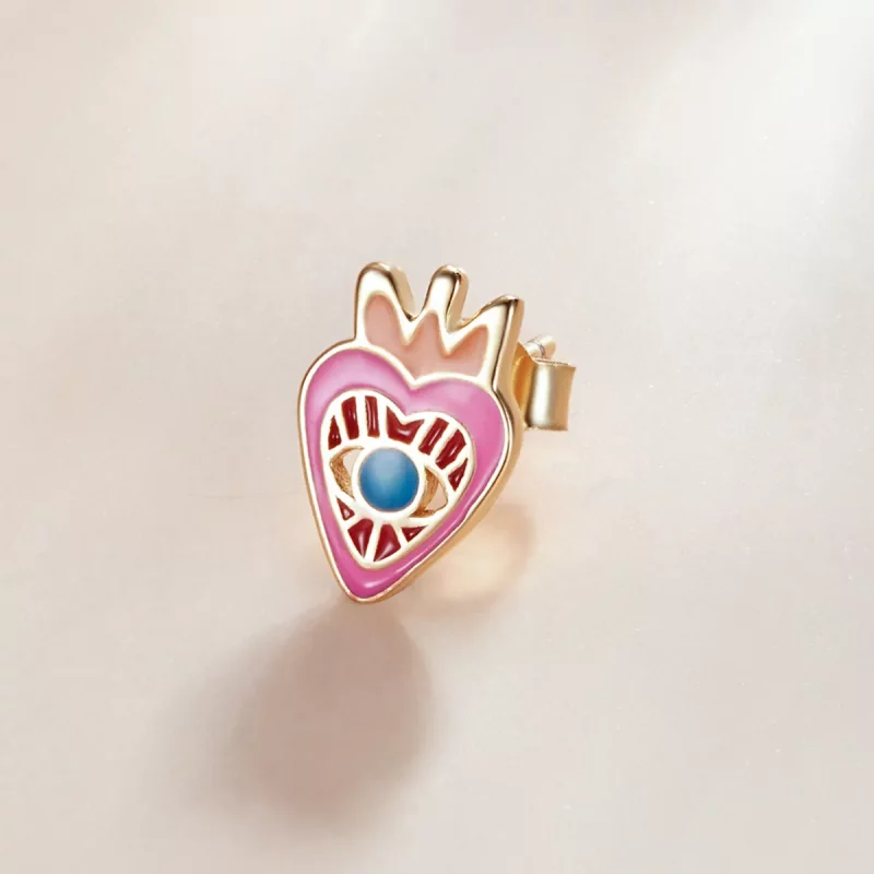 (imagen para) Pendientes de botón estilo Pandora con ojo amoroso - SCE1232 - Ver 2