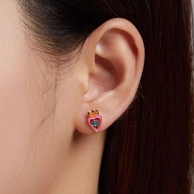 (imagen para) Pendientes de botón estilo Pandora con ojo amoroso - SCE1232 - Ver 5