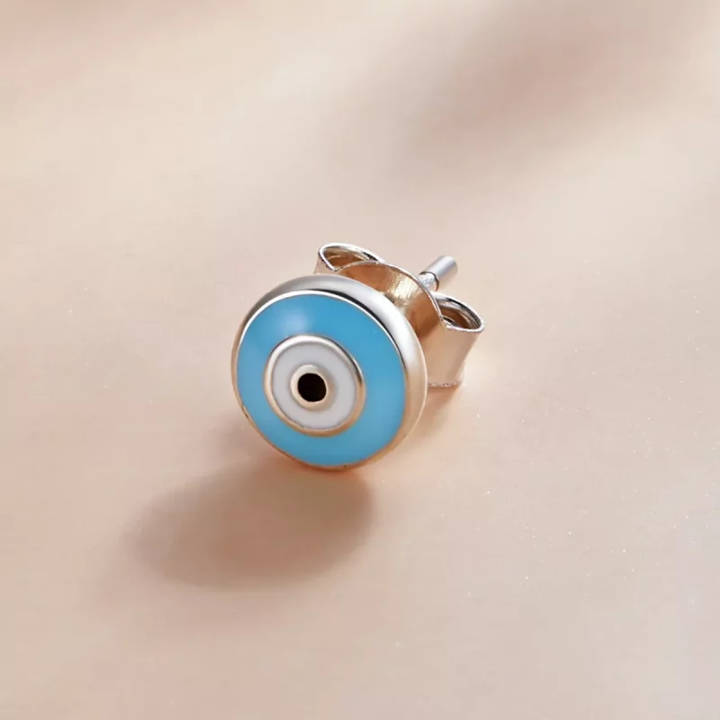 (imagen para) Pendientes de botón estilo Pandora con ojo de guardián - SCE1207-LB - Ver 2