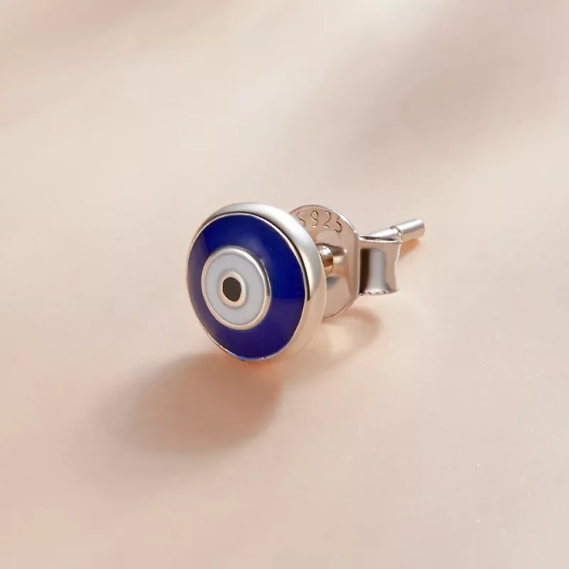 (imagen para) Pendientes de botón estilo Pandora con ojo protector - SCE1207-BU - Ver 2