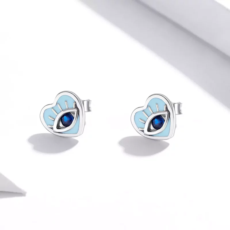 (imagen para) Pendientes de botón estilo Pandora Love Guard - SCE1134 - Ver 3