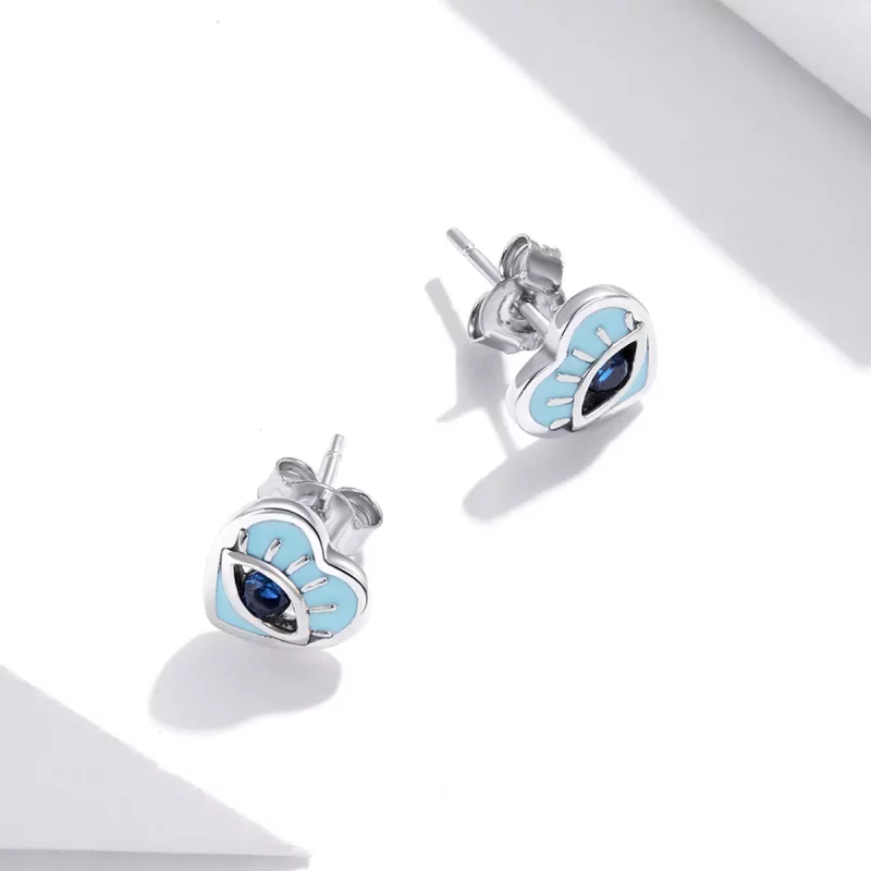(imagen para) Pendientes de botón estilo Pandora Love Guard - SCE1134 - Ver 4