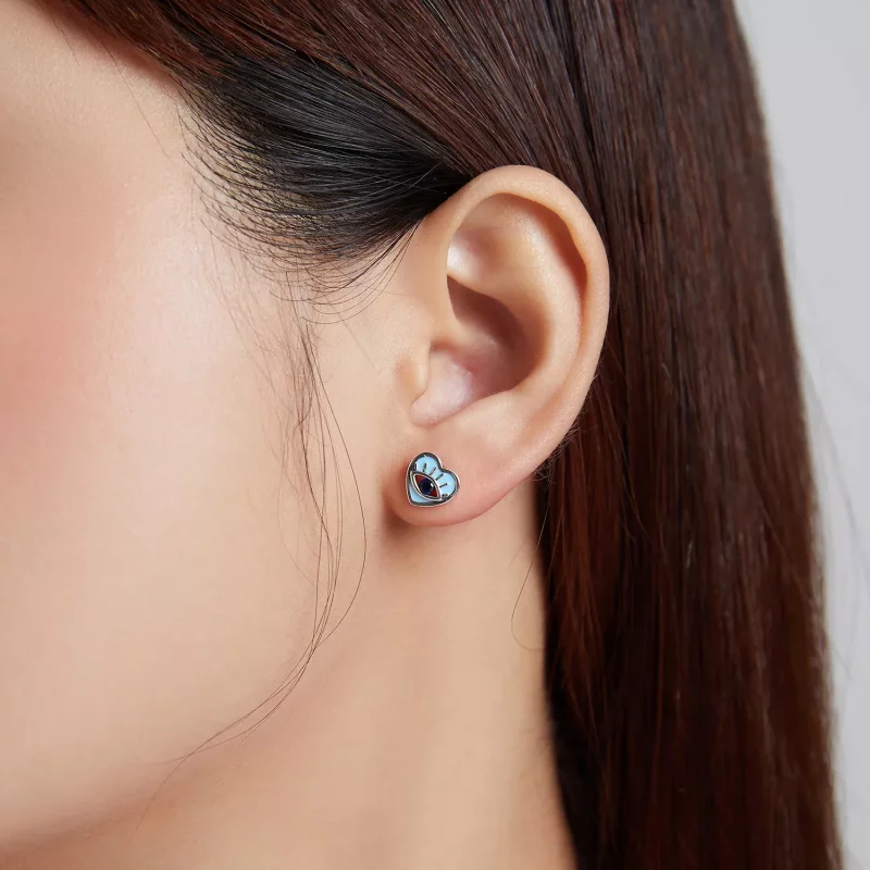 (imagen para) Pendientes de botón estilo Pandora Love Guard - SCE1134 - Ver 6