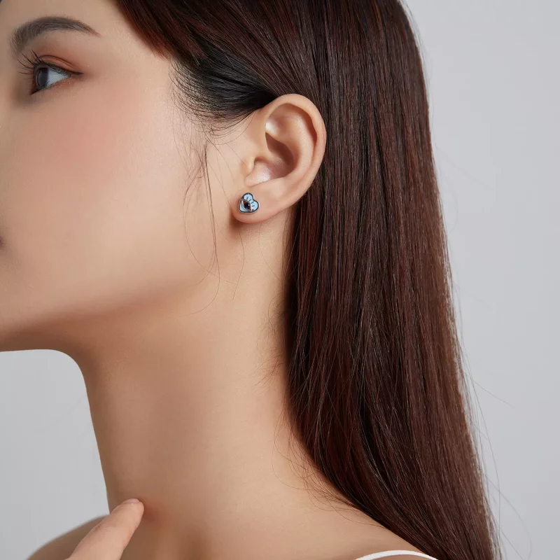 (imagen para) Pendientes de botón estilo Pandora Love Guard - SCE1134 - Ver 7