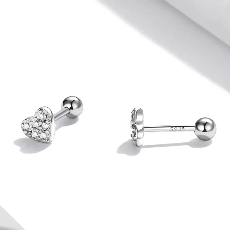 (imagen para) Pendientes de botón estilo Pandora Love Simple - SCE1298 - Ver 3
