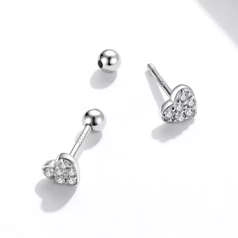 (imagen para) Pendientes de botón estilo Pandora Love Simple - SCE1298 - Ver 4