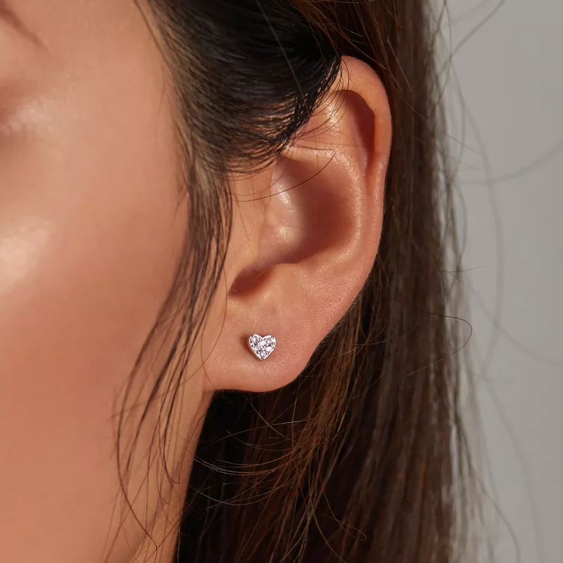 (imagen para) Pendientes de botón estilo Pandora Love Simple - SCE1298 - Ver 5