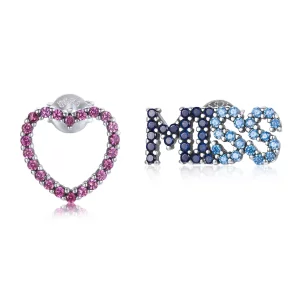 (imagen para) Pendientes de botón estilo Pandora Miss You - SCE1197