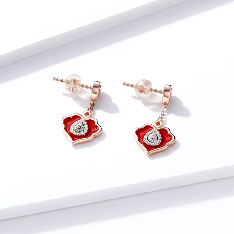 (imagen para) Pendientes de botón estilo Pandora Wishful Lines - BSE324 - Ver 2
