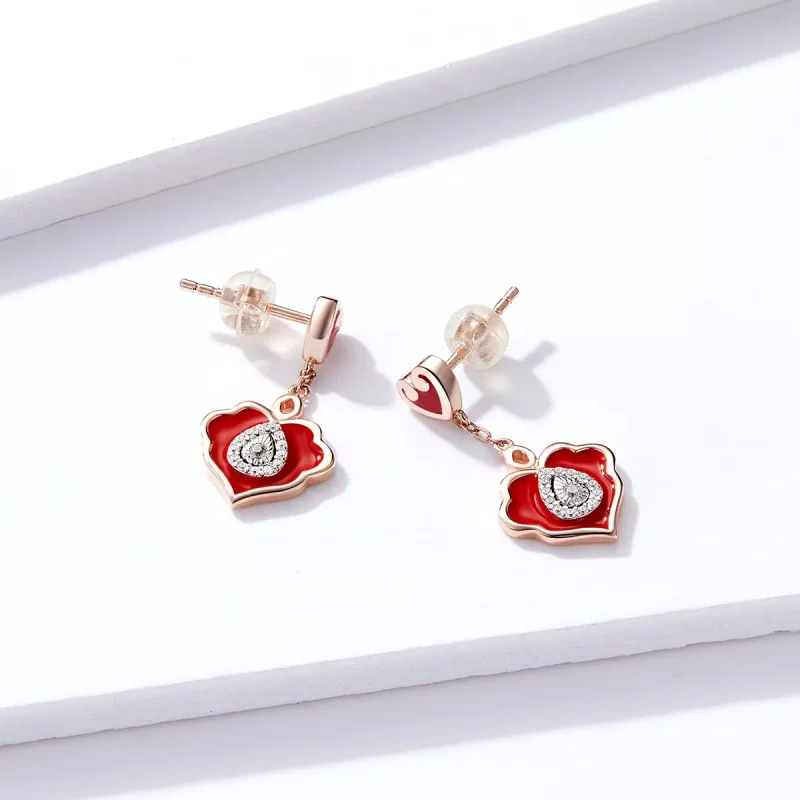 (imagen para) Pendientes de botón estilo Pandora Wishful Lines - BSE324 - Ver 3