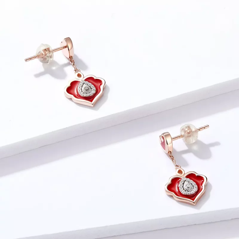 (imagen para) Pendientes de botón estilo Pandora Wishful Lines - BSE324 - Ver 4