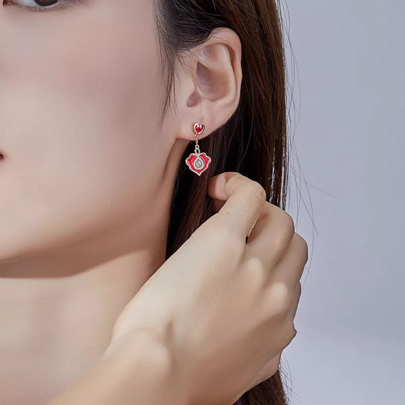 (imagen para) Pendientes de botón estilo Pandora Wishful Lines - BSE324 - Ver 5