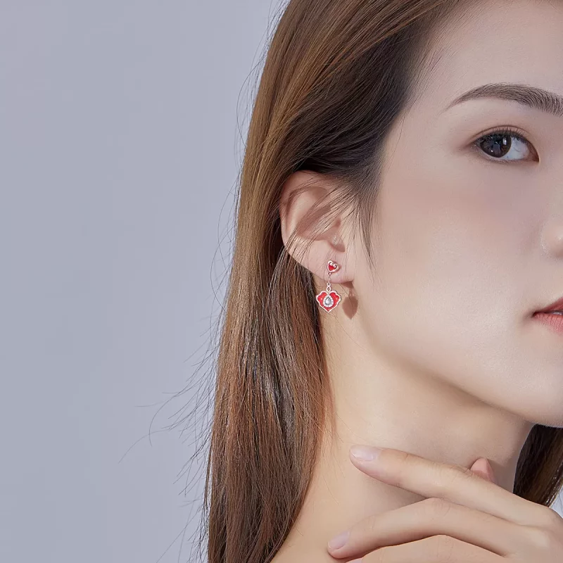 (imagen para) Pendientes de botón estilo Pandora Wishful Lines - BSE324 - Ver 6