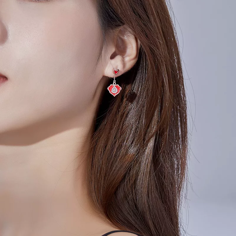 (imagen para) Pendientes de botón estilo Pandora Wishful Lines - BSE324 - Ver 7