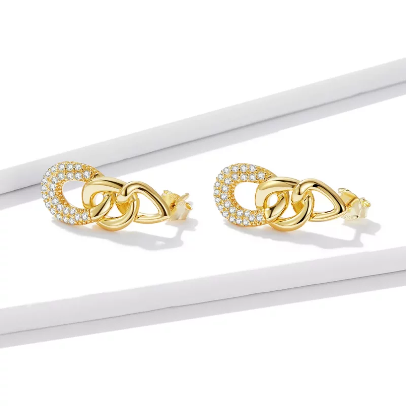 (imagen para) Pendientes de cadena con estilo Pandora y diseño personalizado - BSE545 - Ver 2