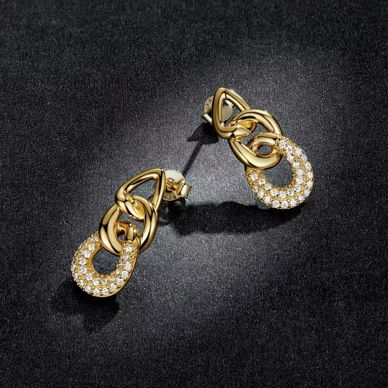 (imagen para) Pendientes de cadena con estilo Pandora y diseño personalizado - BSE545 - Ver 5