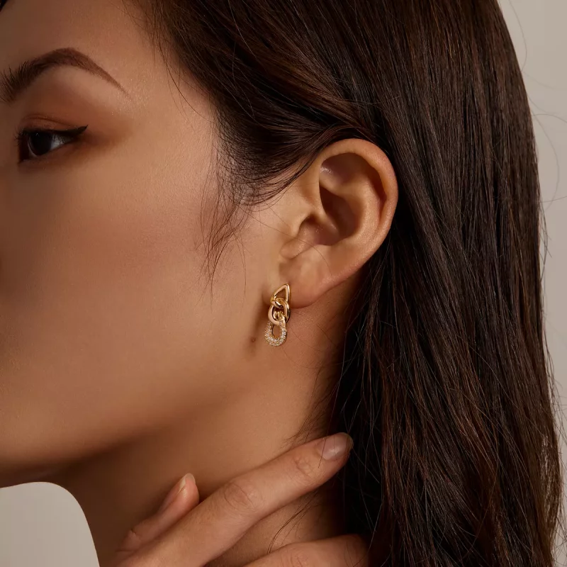 (imagen para) Pendientes de cadena con estilo Pandora y diseño personalizado - BSE545 - Ver 7