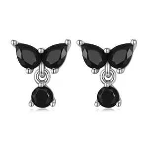 Pendientes de Estilo Pandora con Circonitas Negras - SCE1507 (imagen para) Pendientes de Estilo Pandora con Circonitas Negras - SCE1507