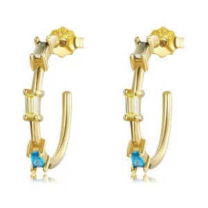 (imagen para) Pendientes de Estilo Pandora con Coloridos Zircones - SCE1211