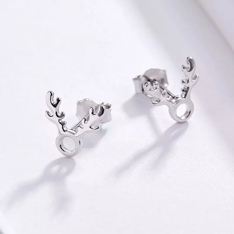 (imagen para) Pendientes de Estilo Pandora con Forma de Astas - BSE116 - Ver 3