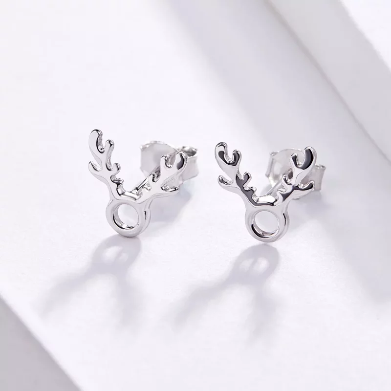 (imagen para) Pendientes de Estilo Pandora con Forma de Astas - BSE116 - Ver 4