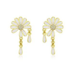 (imagen para) Pendientes de Estilo Pandora con Margaritas - BSE159