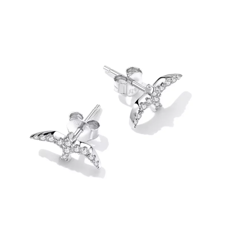 (imagen para) Pendientes de estilo Pandora Mini Swallow - BSE594 - Ver 4