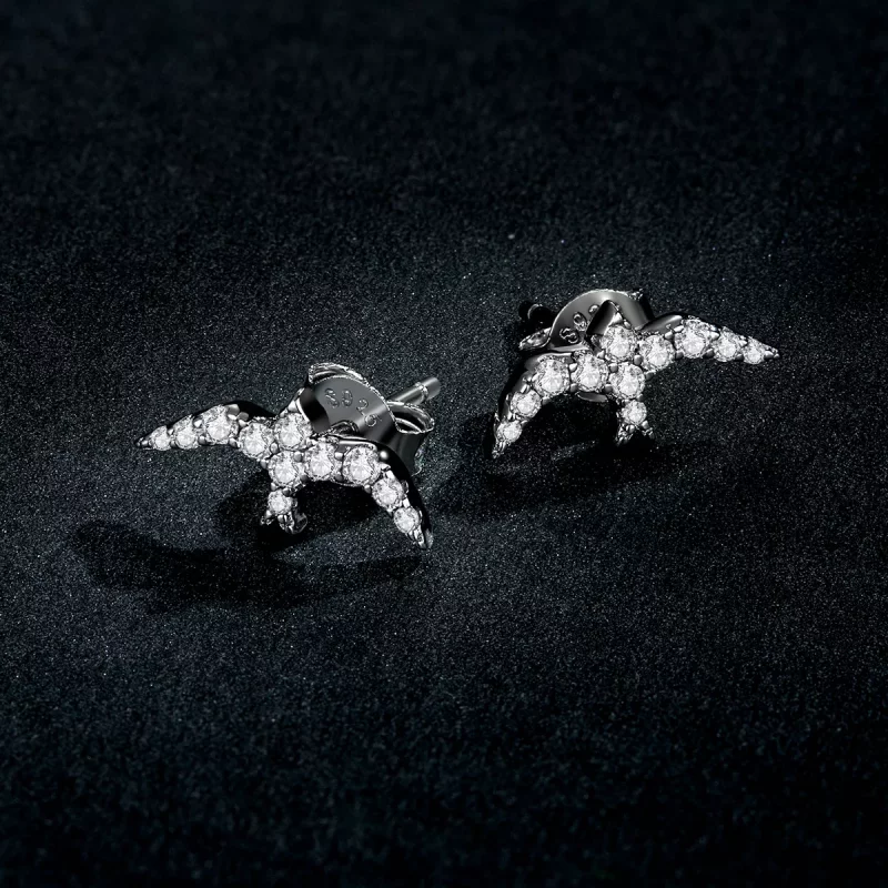 (imagen para) Pendientes de estilo Pandora Mini Swallow - BSE594 - Ver 5