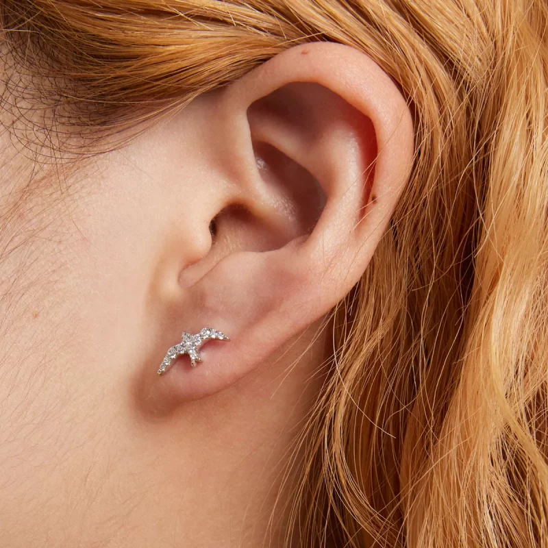 (imagen para) Pendientes de estilo Pandora Mini Swallow - BSE594 - Ver 6