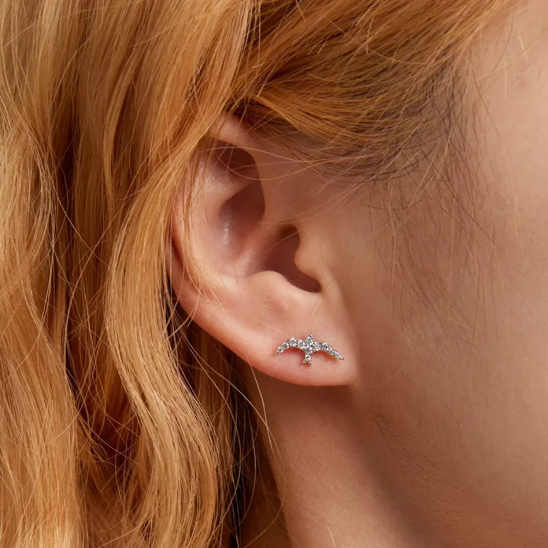 (imagen para) Pendientes de estilo Pandora Mini Swallow - BSE594 - Ver 7