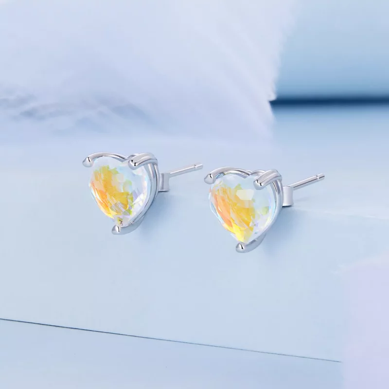 (imagen para) Pendientes de Estudio de Vidrio Estilo Pandora Love Symphony - BSE713 - Ver 2