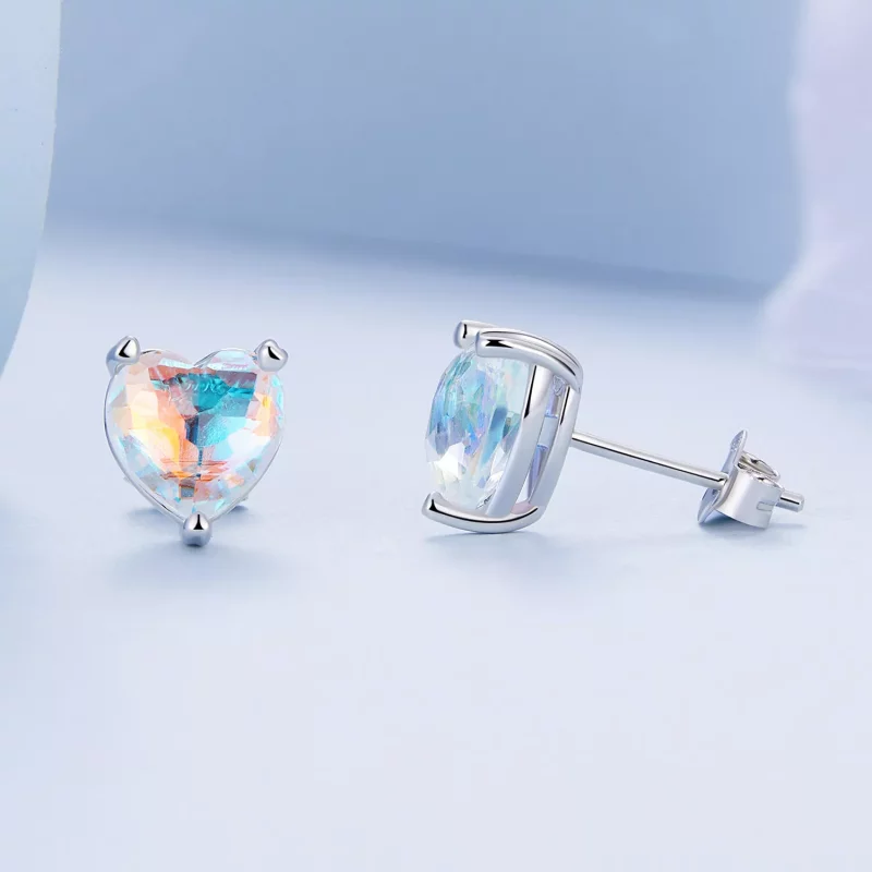 (imagen para) Pendientes de Estudio de Vidrio Estilo Pandora Love Symphony - BSE713 - Ver 3