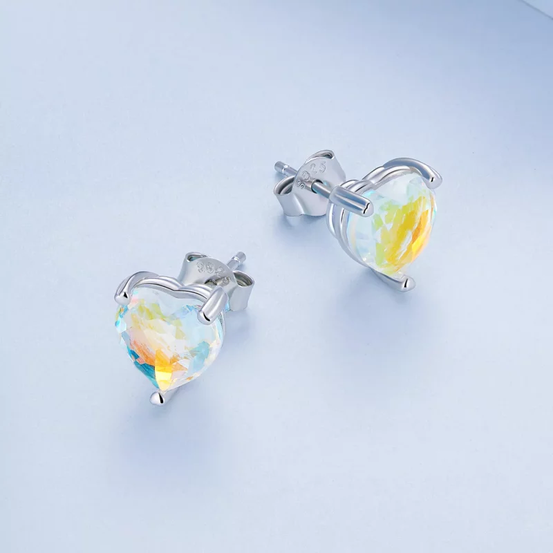 (imagen para) Pendientes de Estudio de Vidrio Estilo Pandora Love Symphony - BSE713 - Ver 4