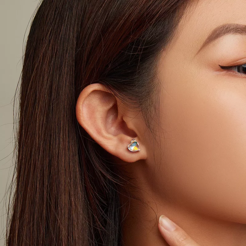 (imagen para) Pendientes de Estudio de Vidrio Estilo Pandora Love Symphony - BSE713 - Ver 5