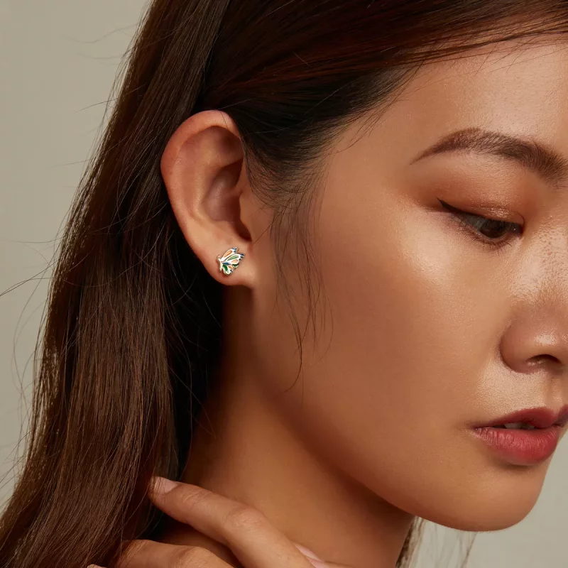 (imagen para) Pendientes de mariposa brillante estilo Pandora - SCE1359 - Ver 7