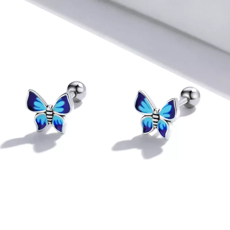 (imagen para) Pendientes de mariposa delicados estilo Pandora - SCE1285 - Ver 2