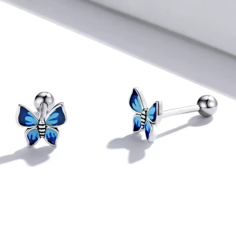(imagen para) Pendientes de mariposa delicados estilo Pandora - SCE1285 - Ver 4
