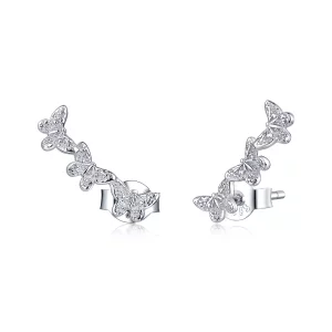 (imagen para) Pendientes de mariposa estilo Pandora - BSE377