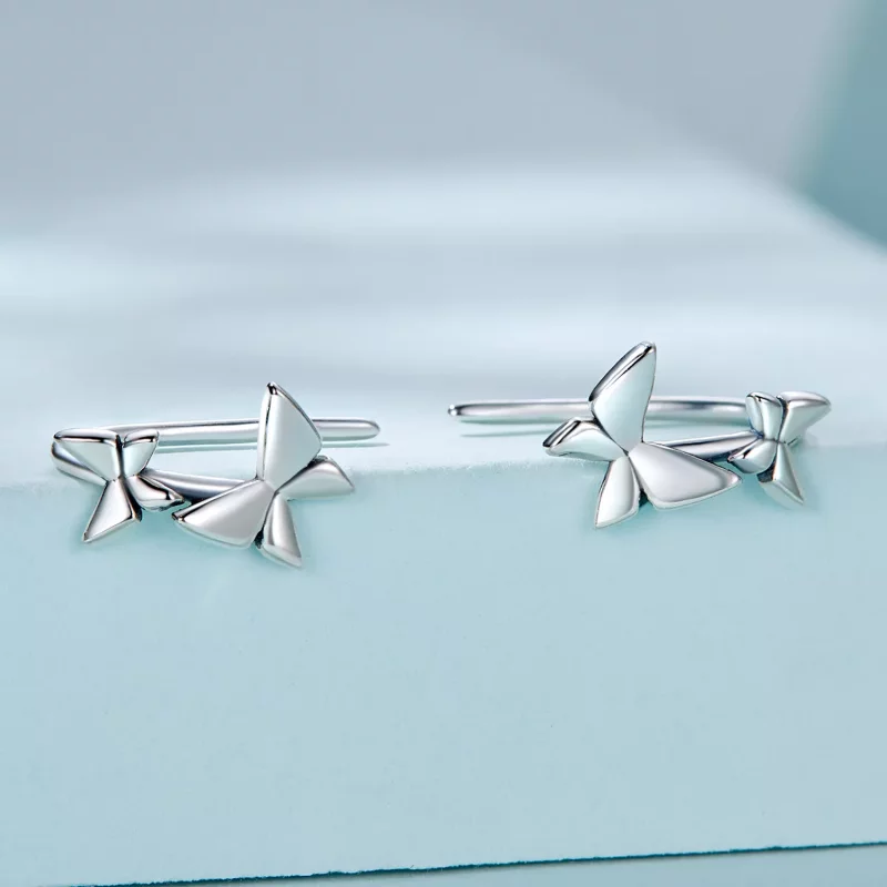 (imagen para) Pendientes de mariposa estilo Pandora - SCE1501 - Ver 2