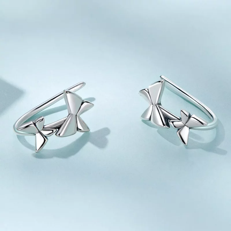 (imagen para) Pendientes de mariposa estilo Pandora - SCE1501 - Ver 3