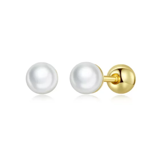 (imagen para) Pendientes de perlas estilo Pandora - BSE630-BS