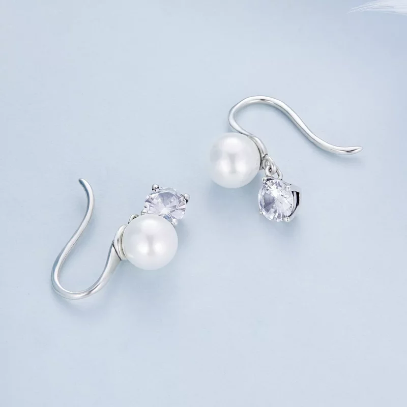 (imagen para) Pendientes de perlas estilo Pandora - BSE684 - Ver 3