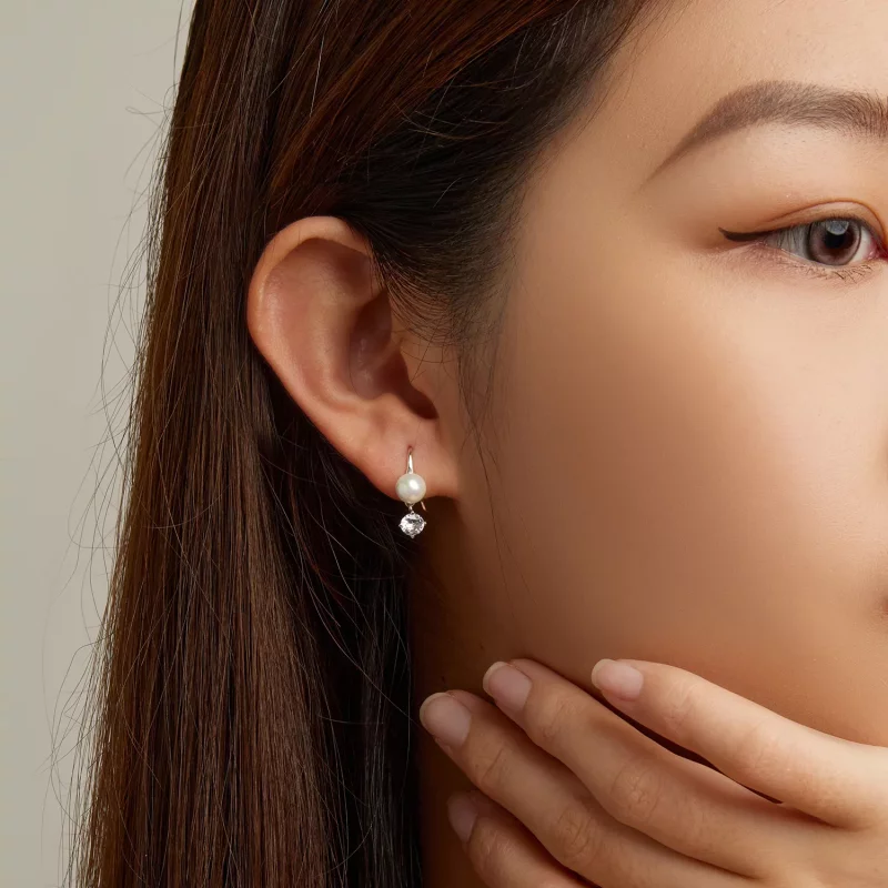 (imagen para) Pendientes de perlas estilo Pandora - BSE684 - Ver 7