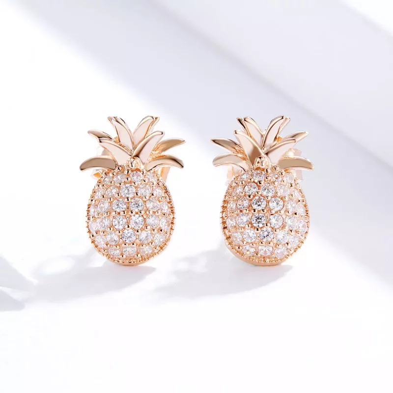 (imagen para) Pendientes de piña estilo Pandora - SCE803 - Ver 2