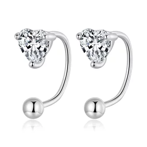 (imagen para) Pendientes de rosca de estilo Pandora con corazón - BSE697