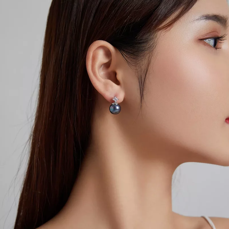 (imagen para) Pendientes de tachuelas con cuentas brillantes de estilo Pandora - BSE498 - Ver 7