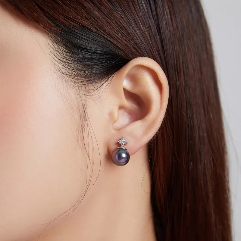 (imagen para) Pendientes de tachuelas con cuentas brillantes de estilo Pandora - BSE498 - Ver 8