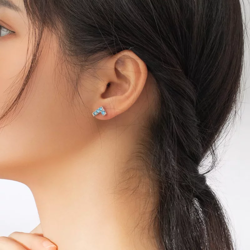 (imagen para) Pendientes de Tachuelas con Estilo Pandora en Forma de Tetris - BSE365 - Ver 7