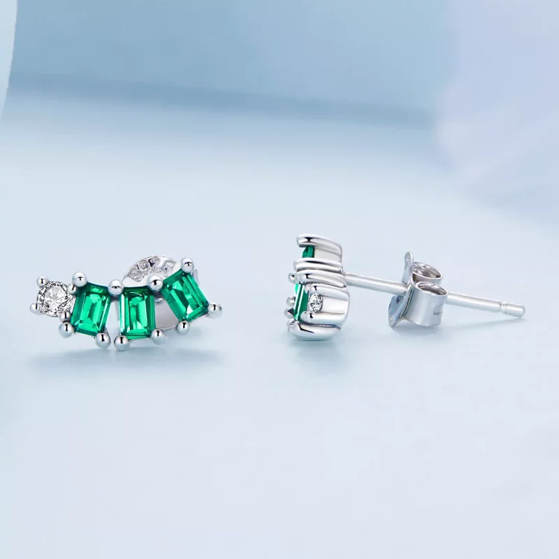 (imagen para) Pendientes de tachuelas estilo Pandora con gemas de mosaico - BSE704 - Ver 3
